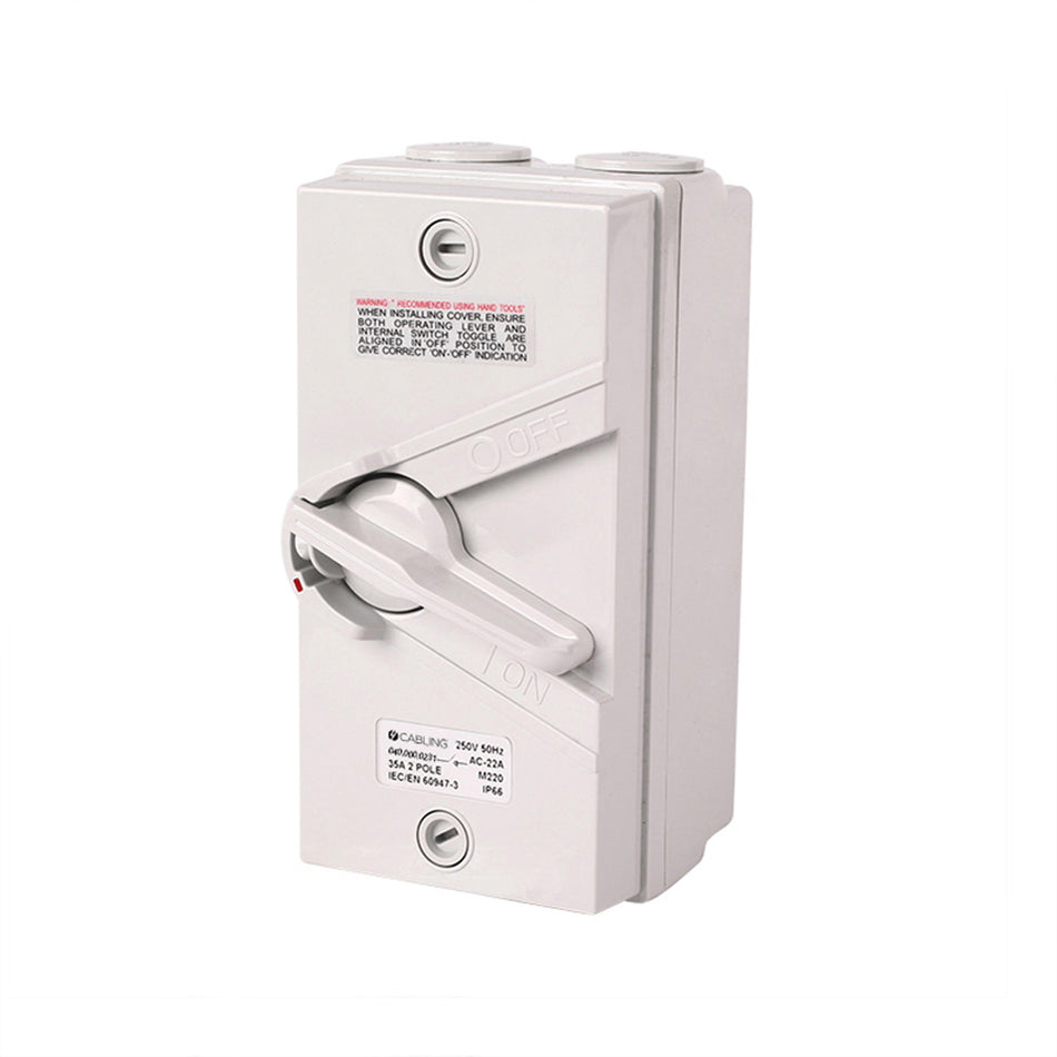 4C | Weatherproof Isolator 2 Pole IP66 250V  35A