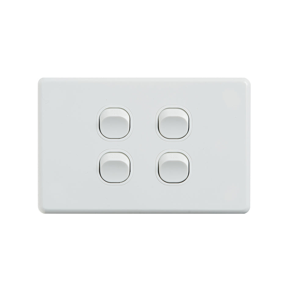 4C | Classic 4 Gang Switch 250V 16AX | Horizontal