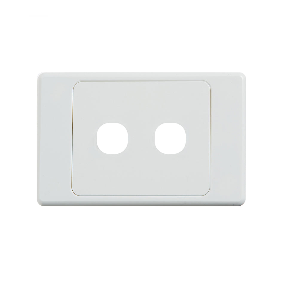 4C | Ultima 2 Gang Switch Cover Plate | White