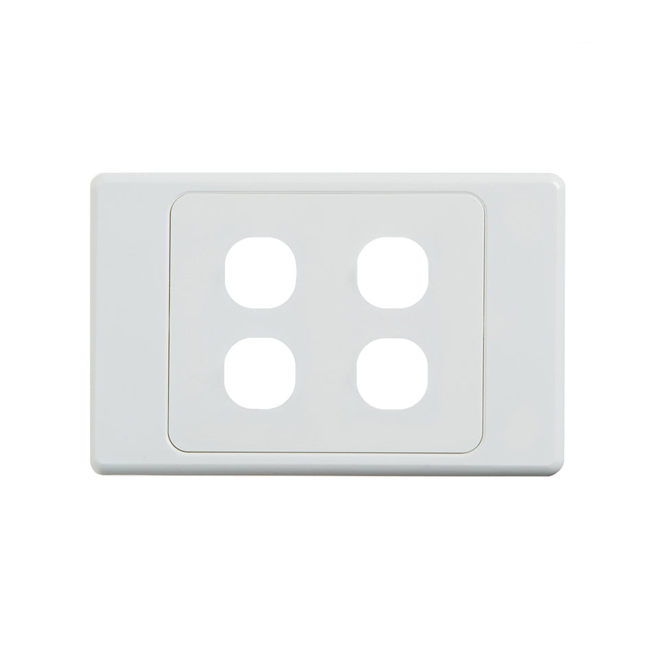 4C | Ultima 4 Gang Switch Cover Plate | White