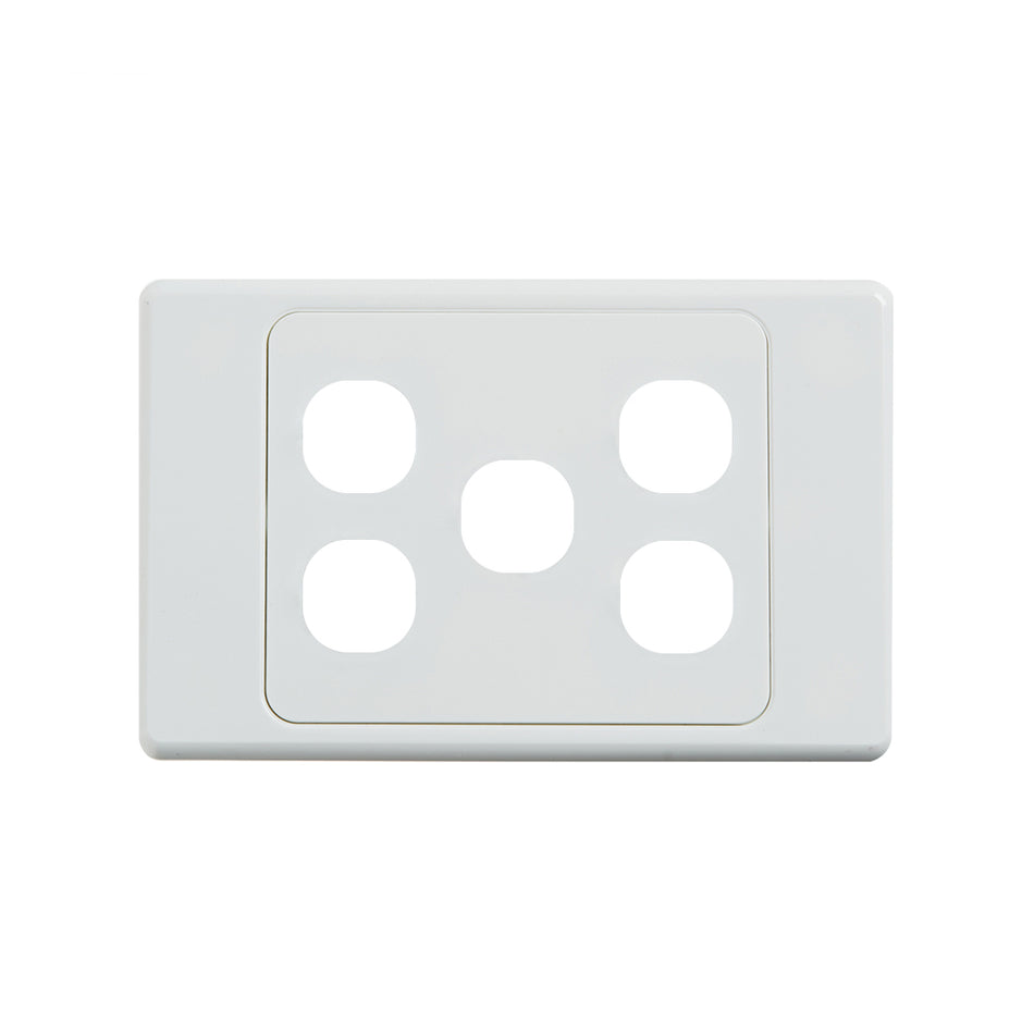 4C | Ultima 5 Gang Switch Cover Plate | White