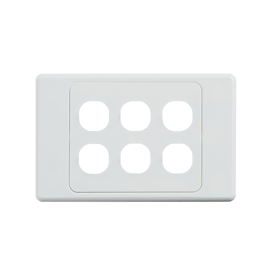 4C | Ultima 6 Gang Switch Cover Plate | White