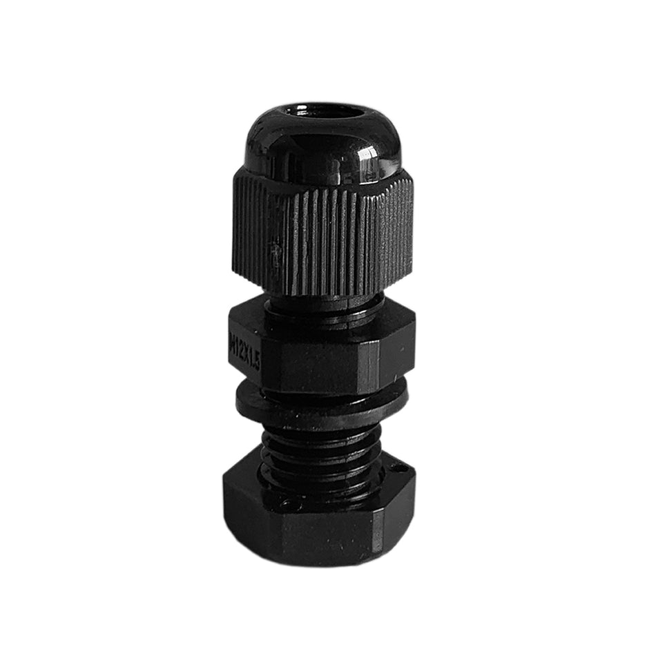 4C | 12mm Nylon Cable Gland Long Threaded with Washer - 40 Pack