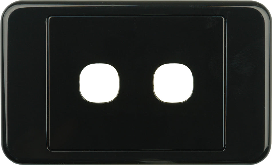 Digitek 2 Gang Wallplate (No Mech) - Black