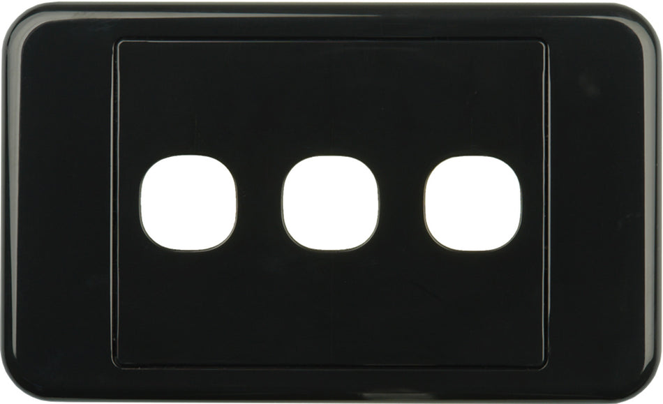 Digitek 3 Gang Wallplate (No Mech) - Black