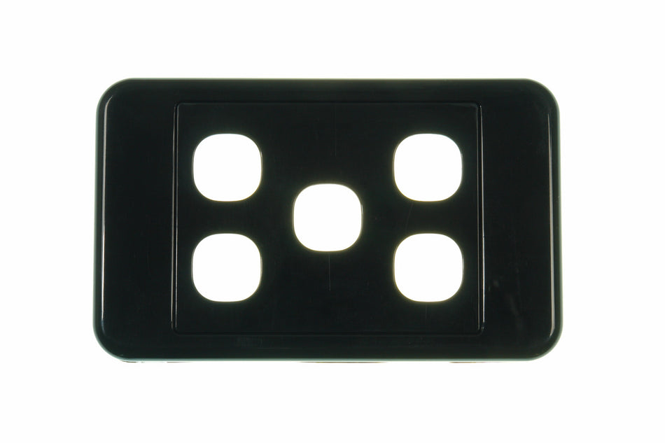 Digitek 5 Gang Wallplate (No Mech) - Black