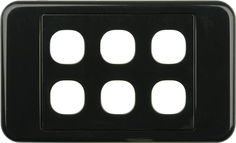 Digitek 6 Gang Wallplate (No Mech) - Black