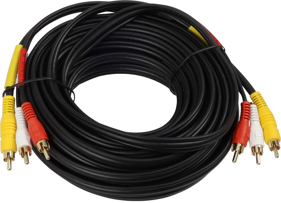 Digitek 10M 3x RCA Male to 3x RCA AV Lead - Coaxial Video