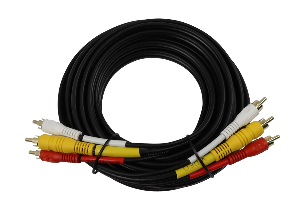 Digitek 5M 3x RCA Male to 3x RCA AV Lead - Coaxial Video