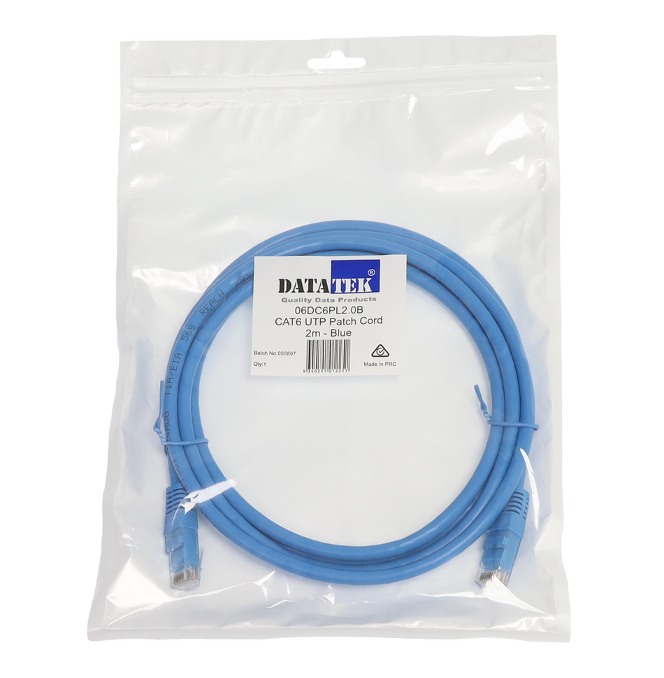 Datatek 2M CAT6 UTP Patch Lead