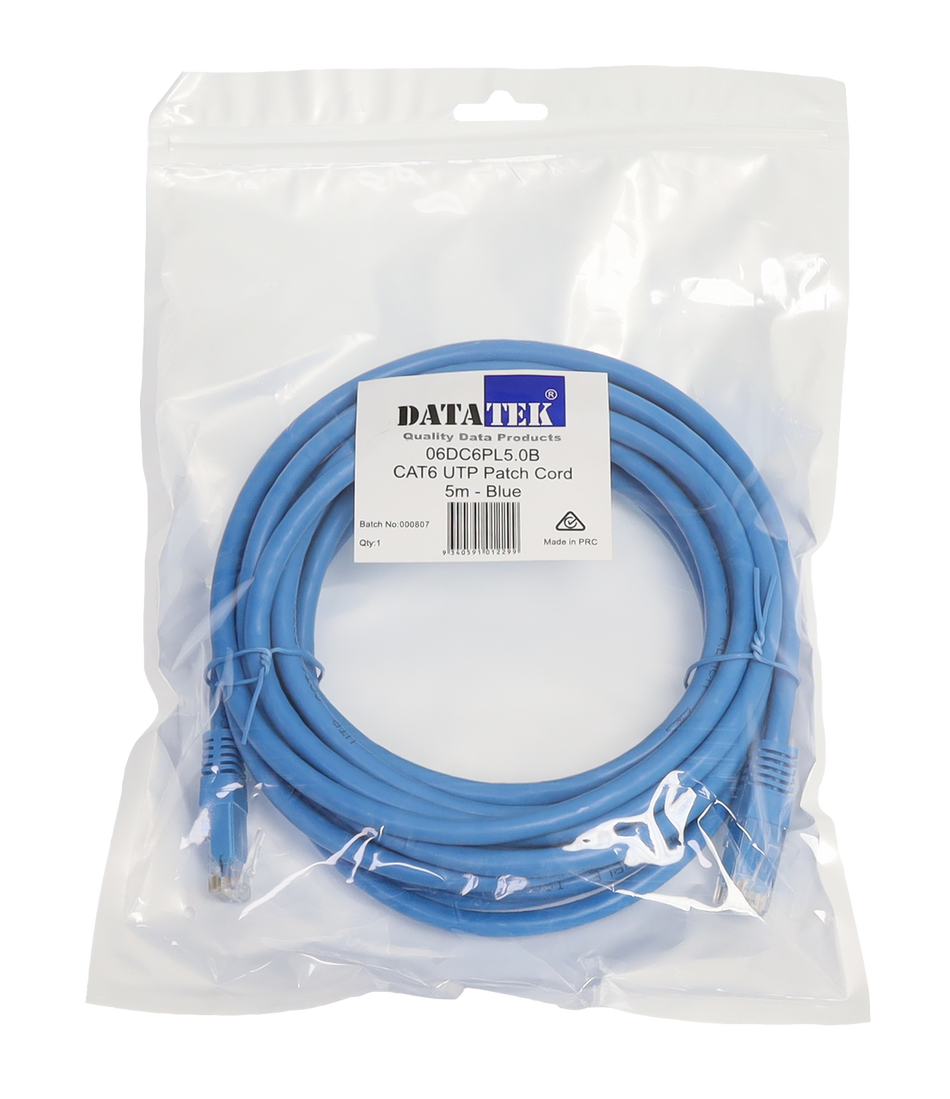 Datatek 5M CAT6 UTP Patch Lead