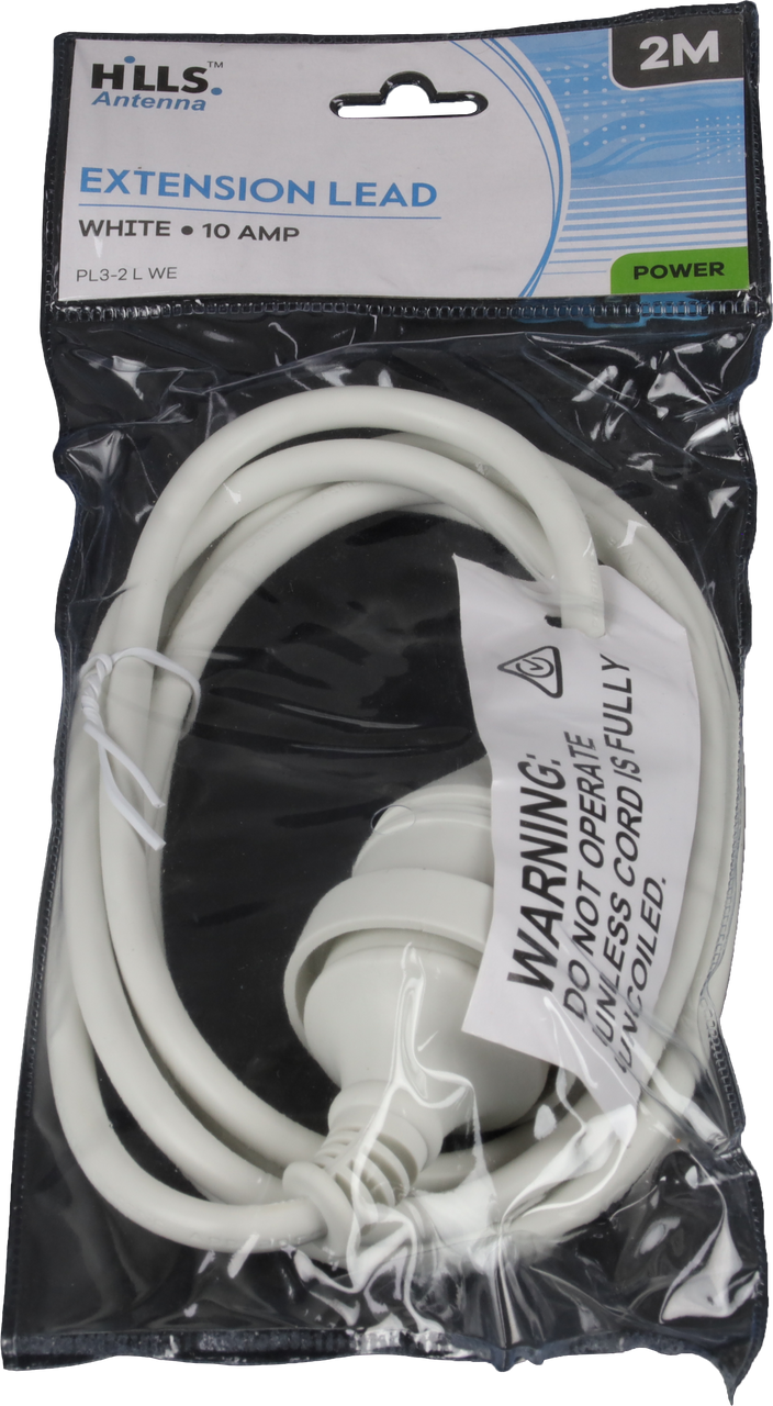 Hills Antenna 2M Power Extension Lead - White