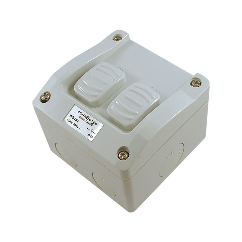 Single Weatherproof Surface Switch 2 Gang – NEW STYLE