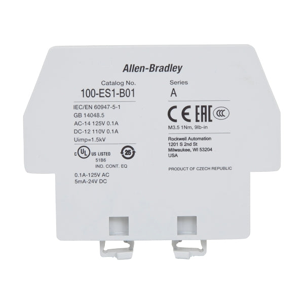 Allen-Bradley 100E Auxiliary Contact with 1NO Contact and 1NC Contact Side Mount Inside Position***EMAIL/TEXT FOR PRICING***