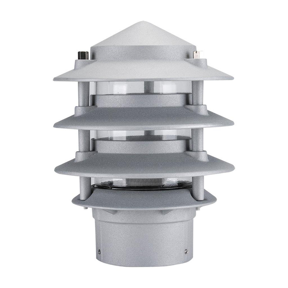 Three Tier Bollard Head Post Top Light Silver