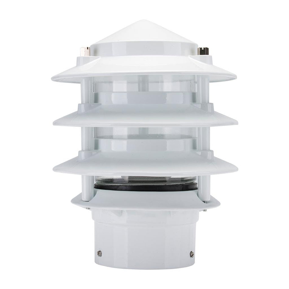 Three Tier Bollard Head Post Top Light White