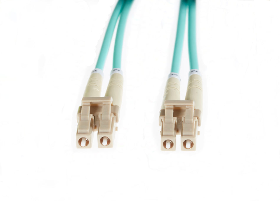 5m LC-LC OM4 Multimode Fibre Optic Patch Cable | Aqua