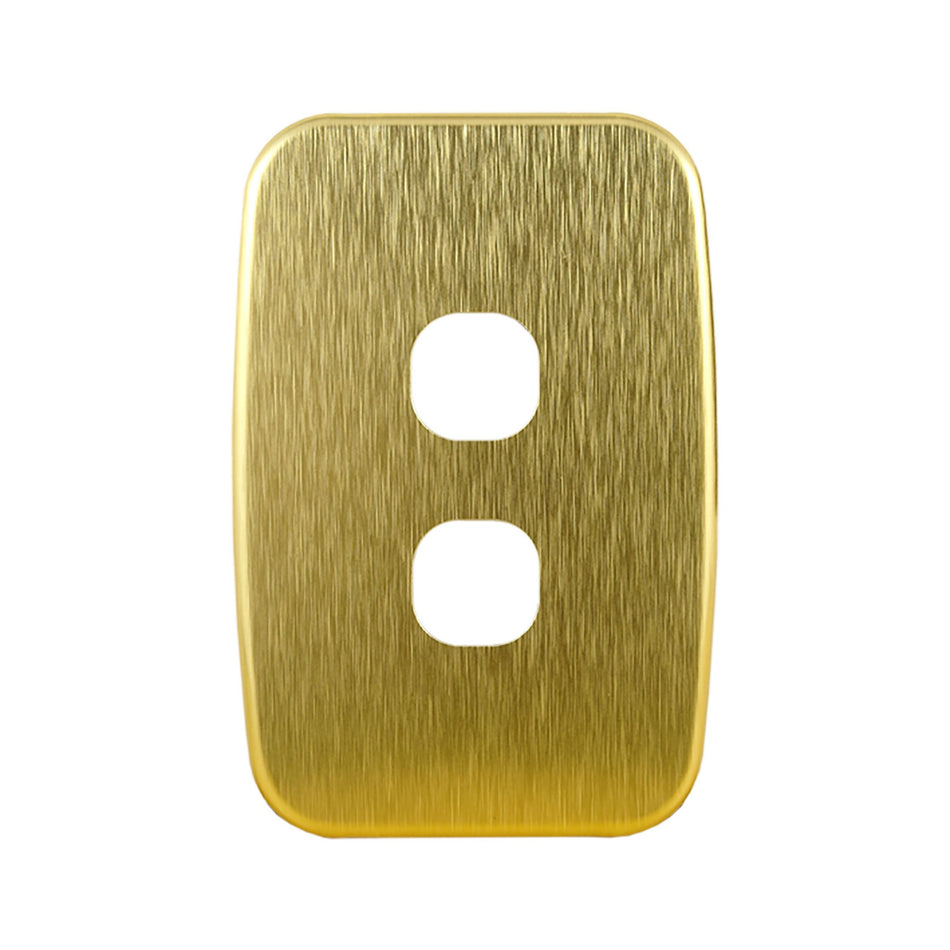 Brushed Brass Cover Plate 2 Gang Light Switch LUNA