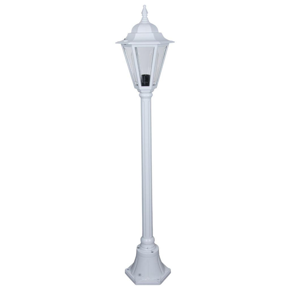 Turin Single Head Small Post Light White