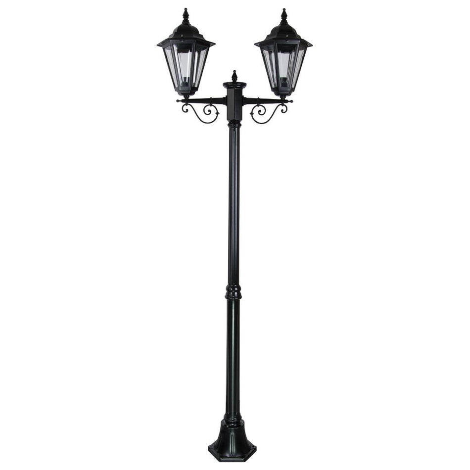 Turin Twin Head Medium Post Light Black