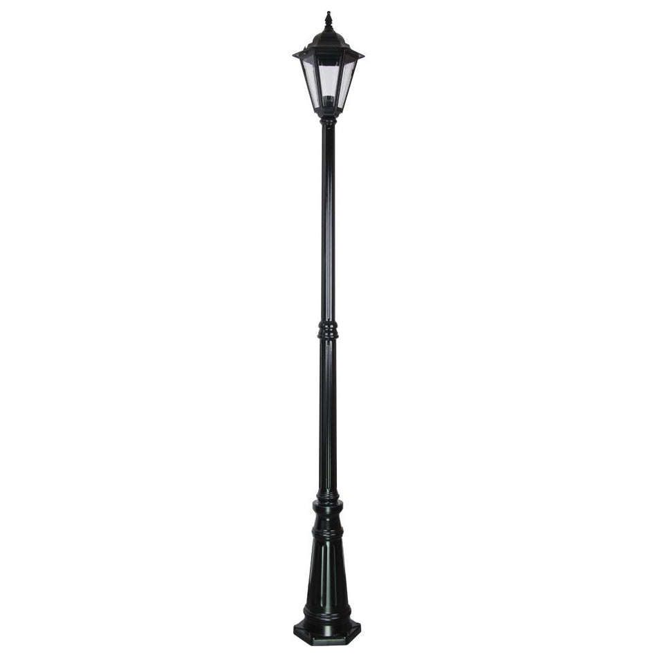 Turin Single Head Tall Post Light Black