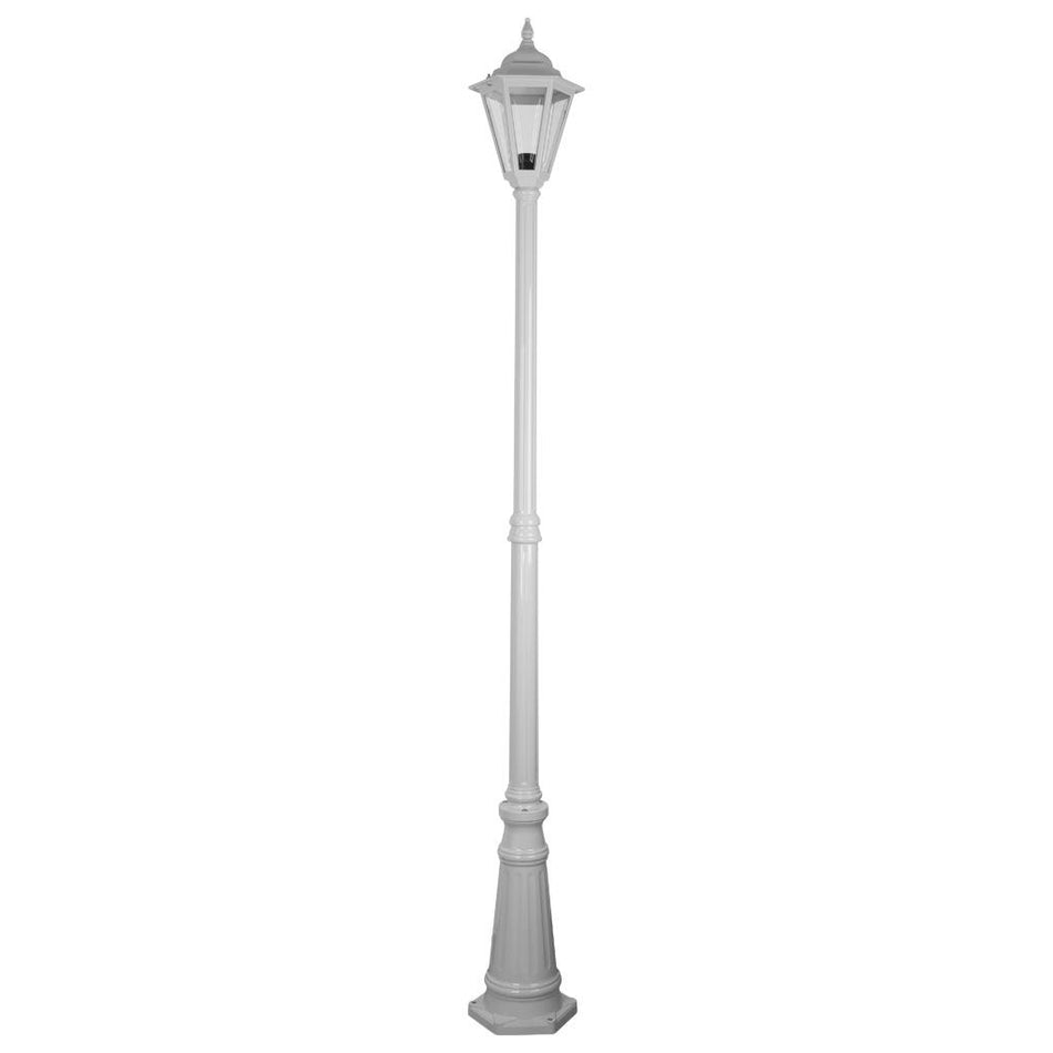 Turin Single Head Tall Post Light White