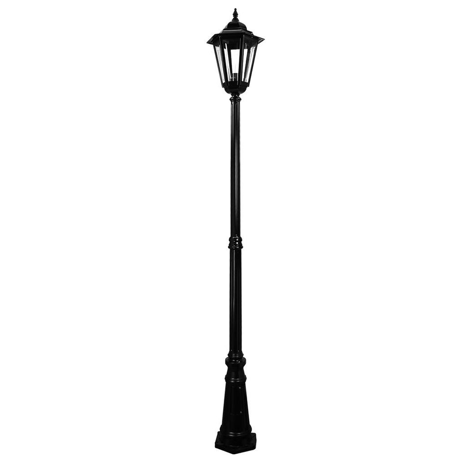 Turin Large Single Head Tall Post Light Black