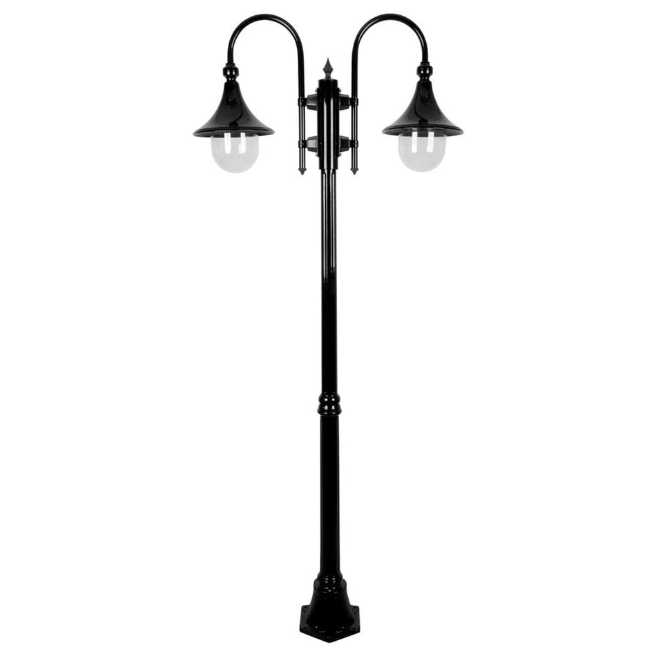 Monaco Twin Head Medium Post Light Black