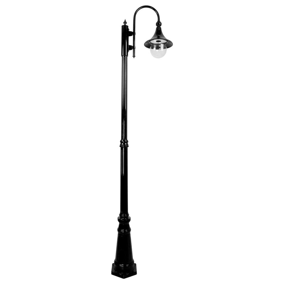 Monaco Single Head Tall Post Light Black