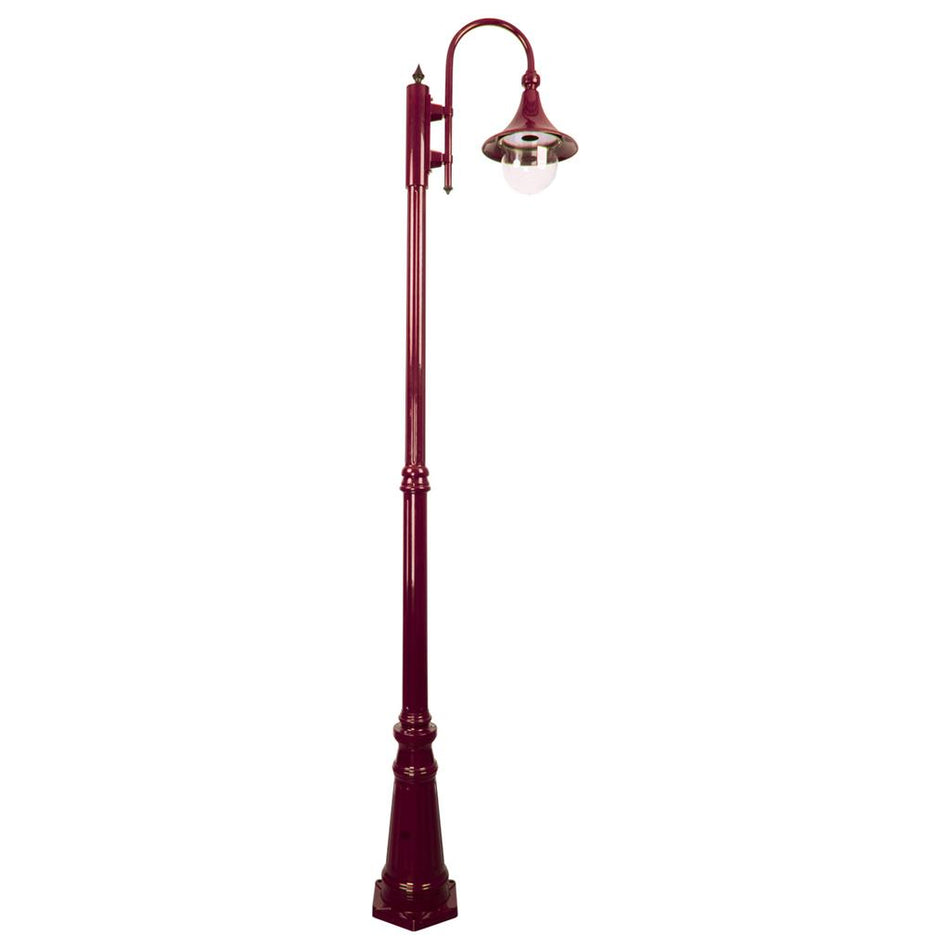 Monaco Single Head Tall Post Light Burgundy