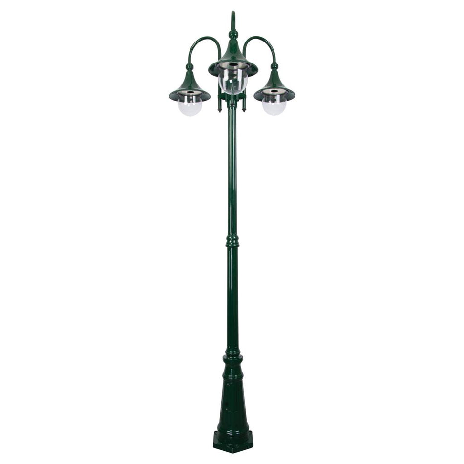Monaco Triple Head Tall Post Light Green