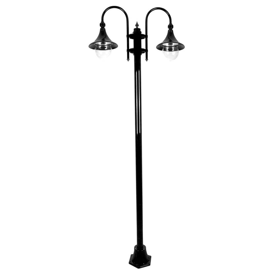 Monaco Twin Head Plain Post Light Black