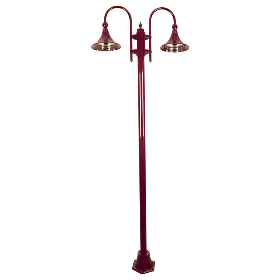 Monaco Twin Head Plain Post Light Burgundy