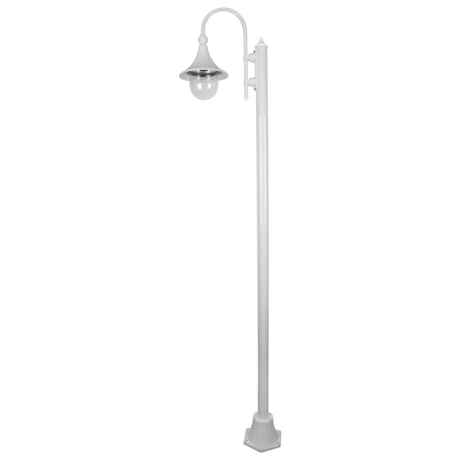 Monaco Single Head Plain Post Light White