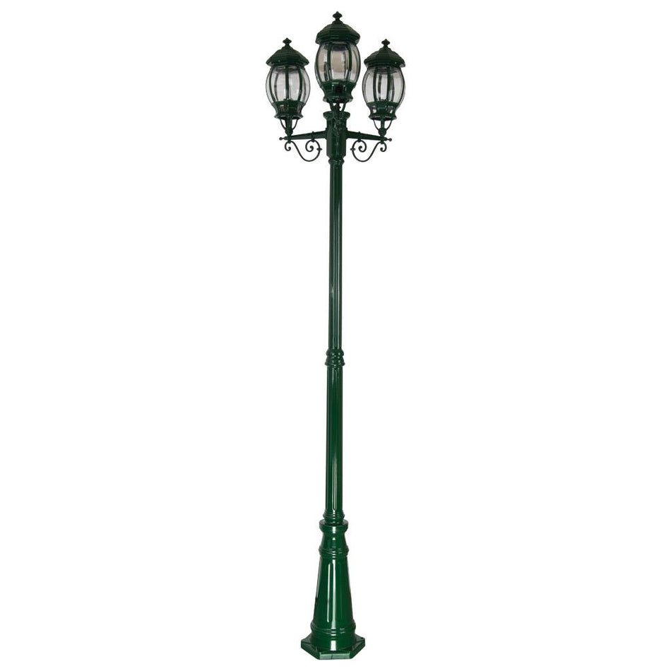 Vienna Triple Head Tall Post Light Green