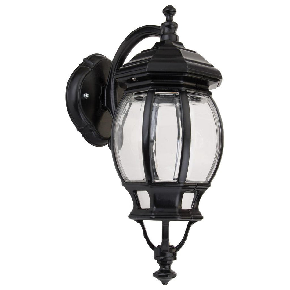 Vienna Curved Arm Downward Wall Light Black