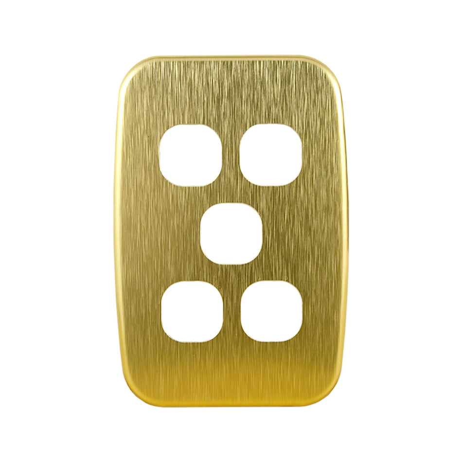 Brass Cover Plate for 5 Gang Switch LUNA