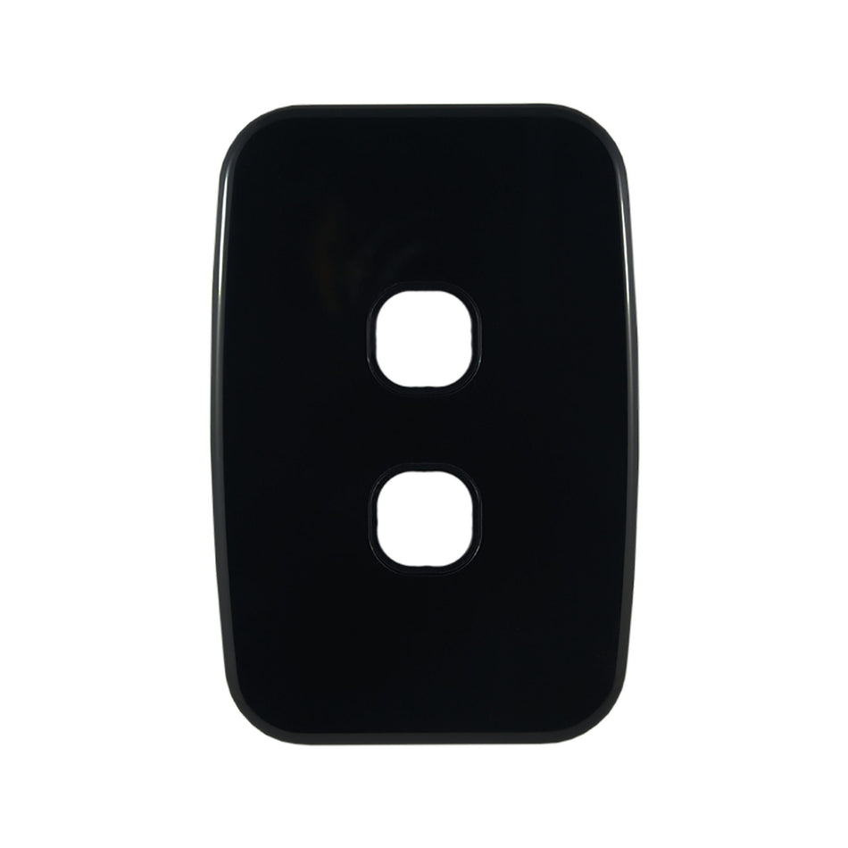 Grid Plate 2 Gang – BLACK