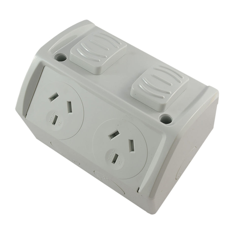 Weatherproof GPO DOUBLE 10A – Integrated Connection