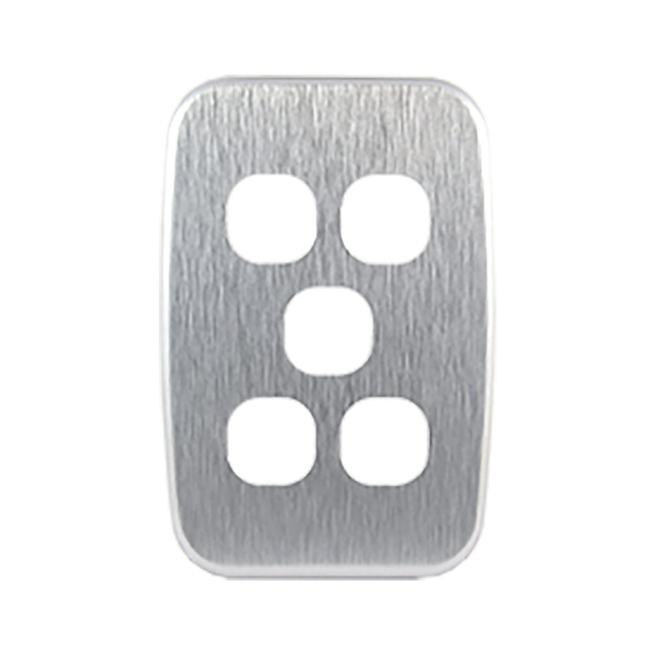 Brushed Aluminium 5 Gang Cover Plate