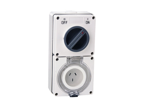 NLS 30489 | 66CV310F | 3 Pin Flat 10Amp Switched Socket Outlet IP66