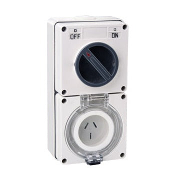 NLS 66CV320F | 3 Pin Flat 20Amp Switched Socket Outlet IP66