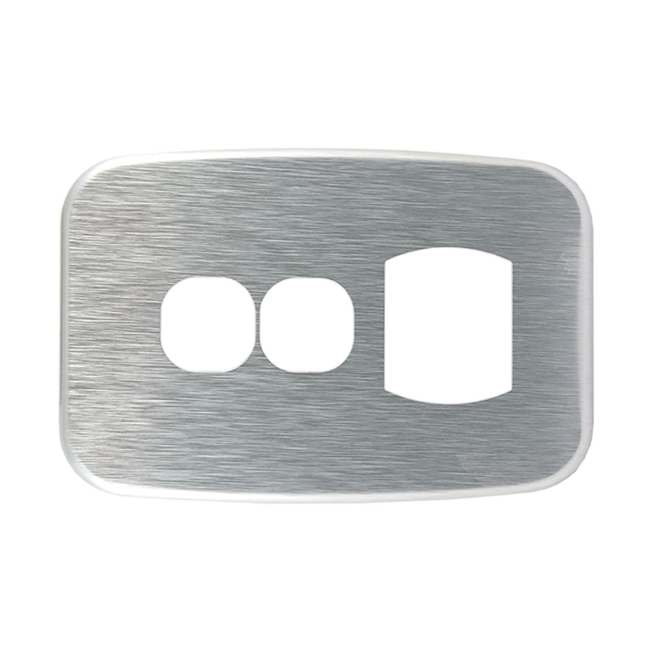 Aluminium Cover Plate Single GPO + Extra Switch LUNA