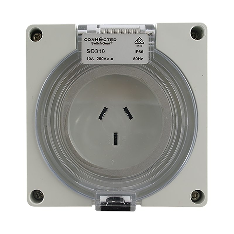 IP66 Socket Outlet 3 Pin 10A 250V AC