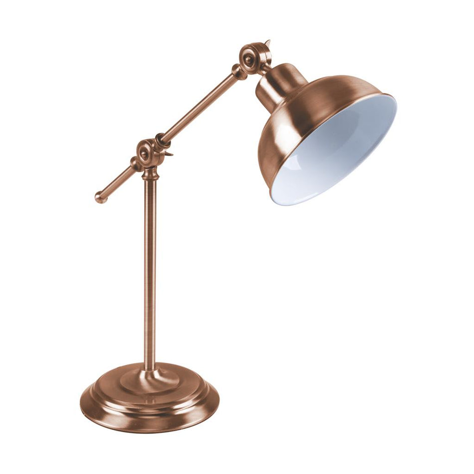 Tinley 1 Light Desk Lamp Antique Copper