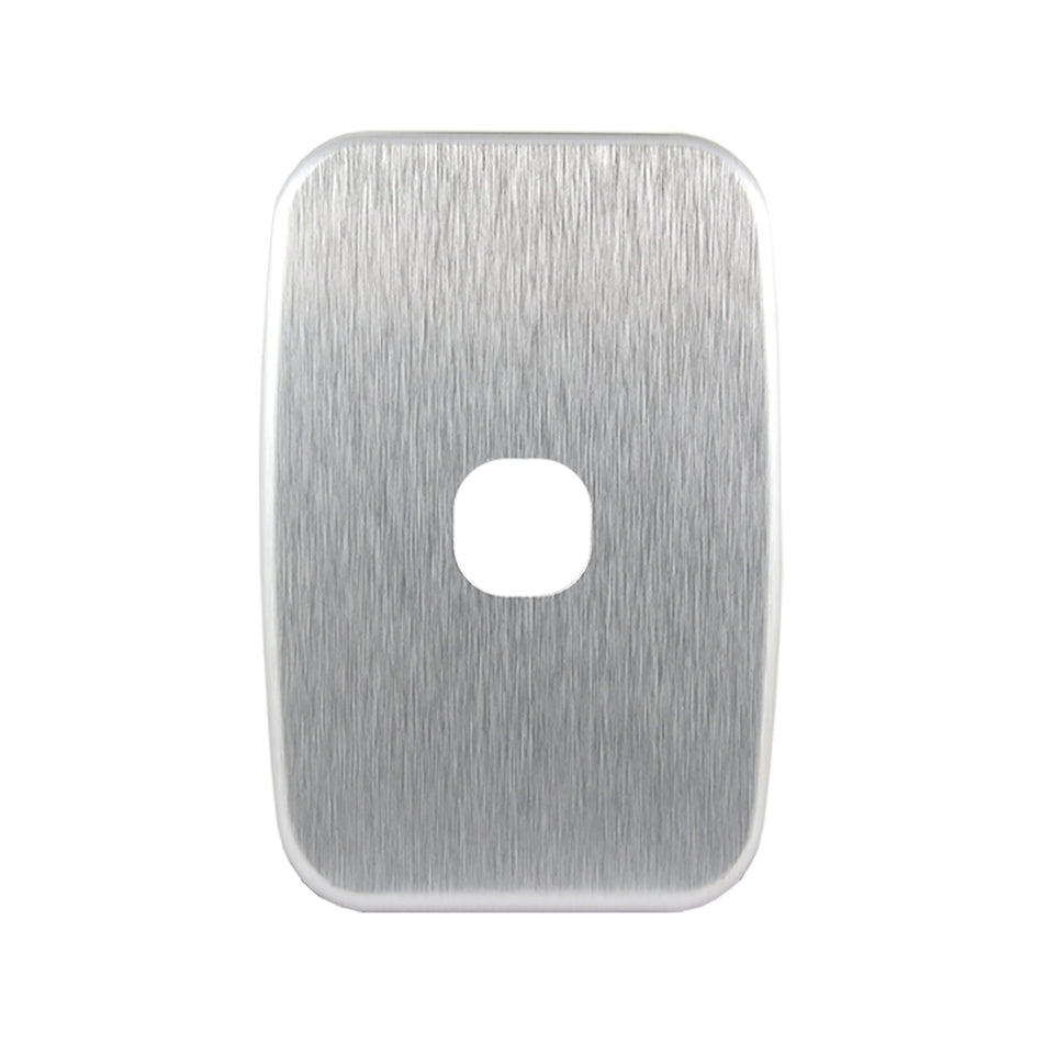 Brushed Aluminium 1 Gang Cover Plate