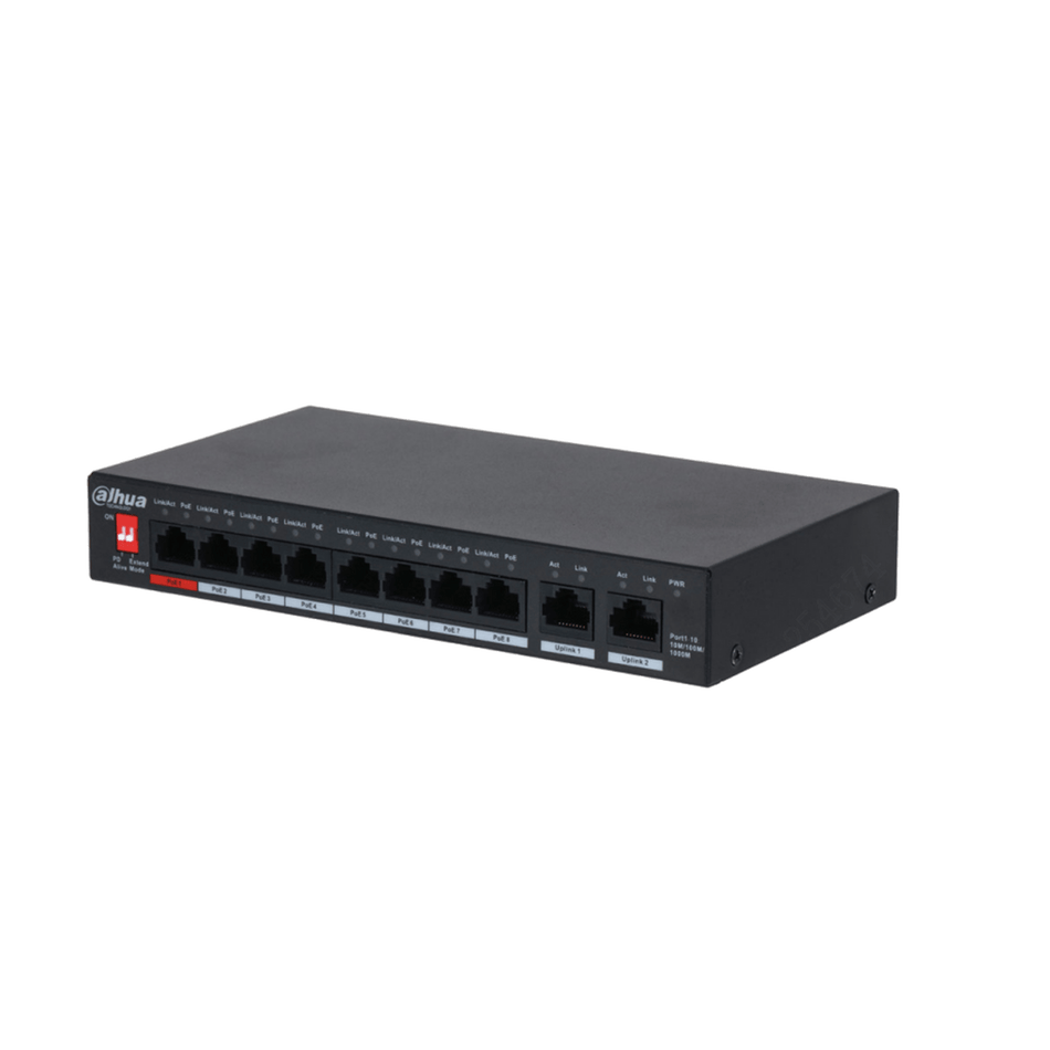 Dahua 28DH-PFS3010-8GT-96-V2 10-Port Unmanaged Desktop PoE Switch