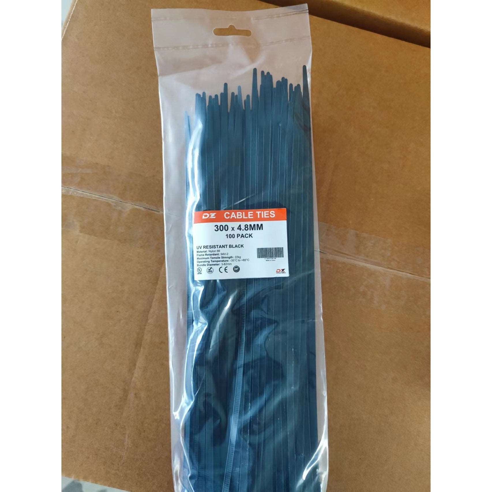 Cable Ties 300 x 4.8mm - 100 Pack