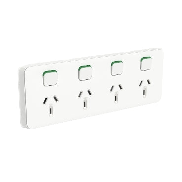 Clipsal Iconic 3015-4VW | 10 AMP Quad Power Point | Vivid White