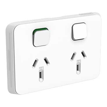 Clipsal Iconic 3025-VW | 10 AMP Double Power Point | Vivid White